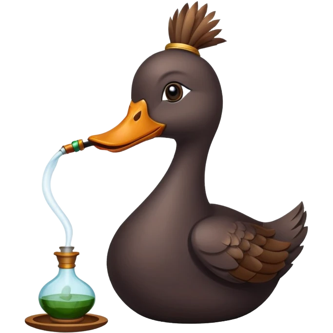 Dark duck smokes hookah emoji