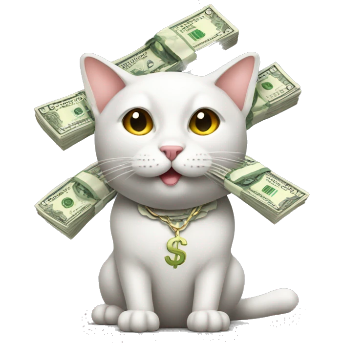 Cat with money emoji