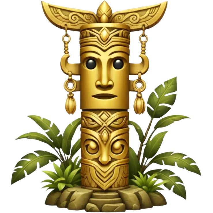 gold Totem in jungle emoji