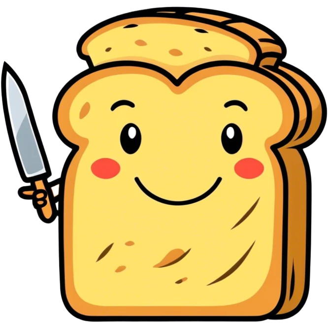 Bread holding knife  emoji