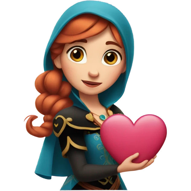 Disney anna holding a love heart emoji