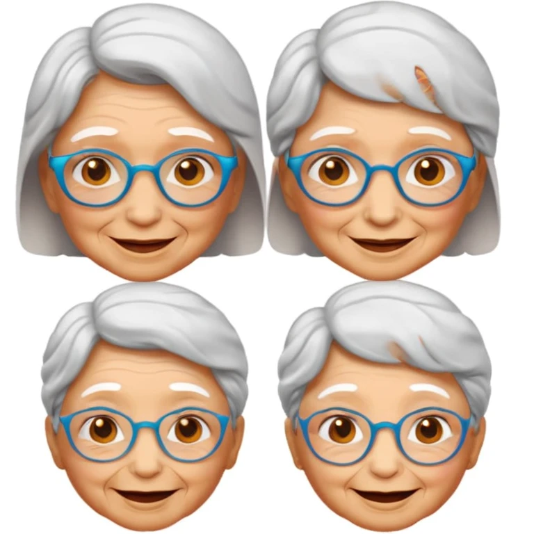 Cool faces emoji mixed with grandma emoji emoji