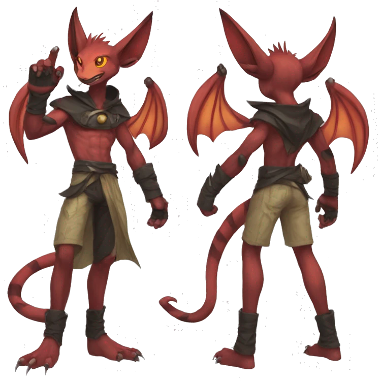 Anthro cool edgy Vernid-Fakémon Full Body emoji