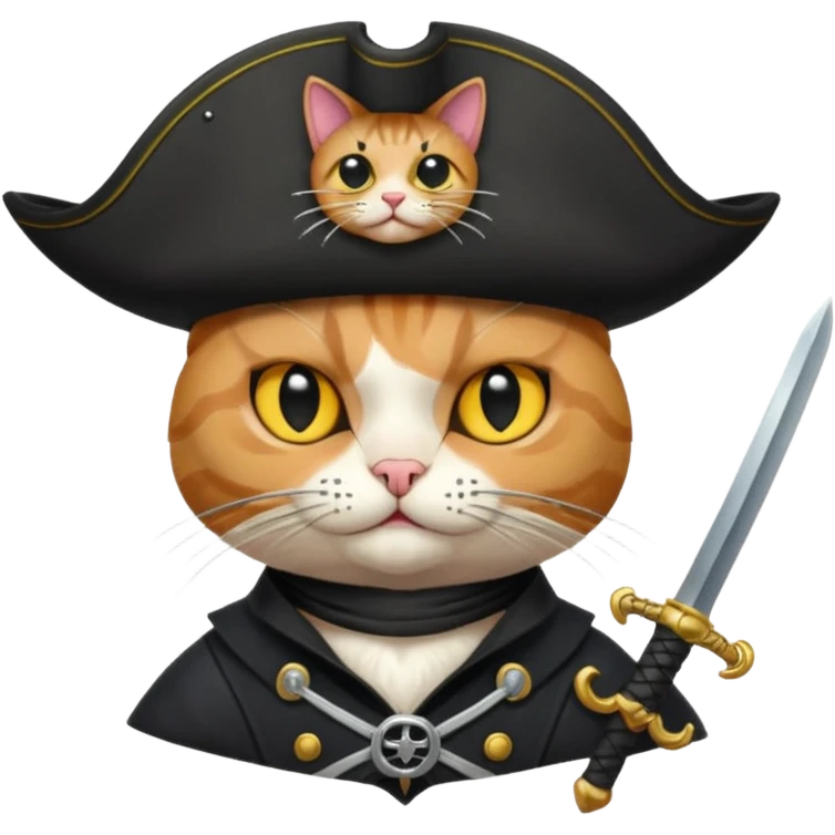 black pirate cat emoji