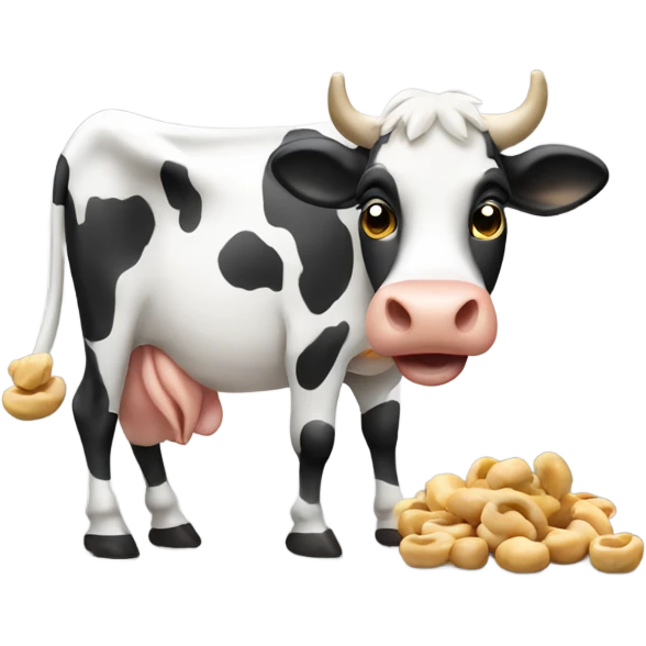 Cow eating cashews  emoji
