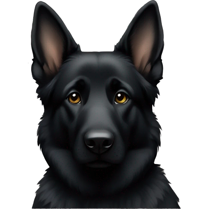 all Black German shepherd sitting forward emoji
