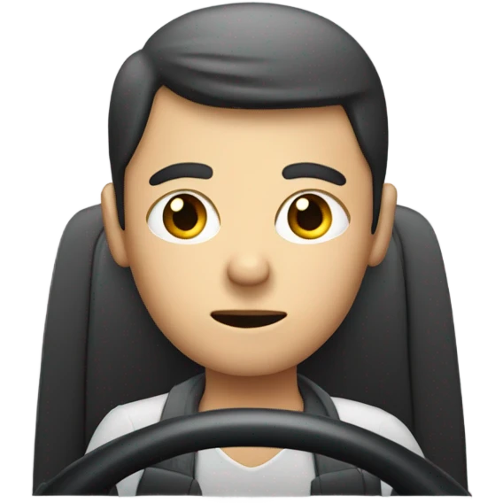 suspicious face behind driver wheel  emoji