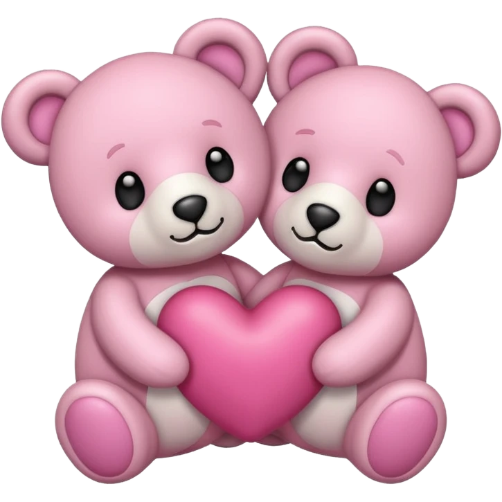 two teddy bear heart emoji