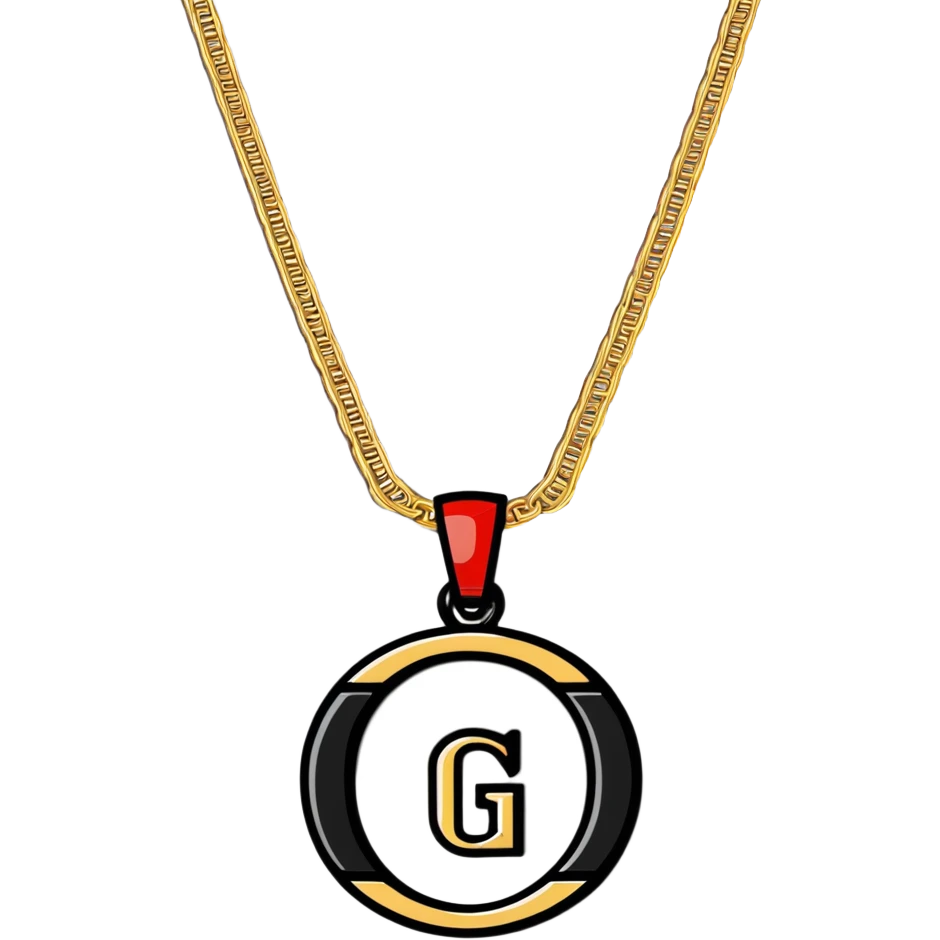 gold Gucci chain with G logo pendant emoji