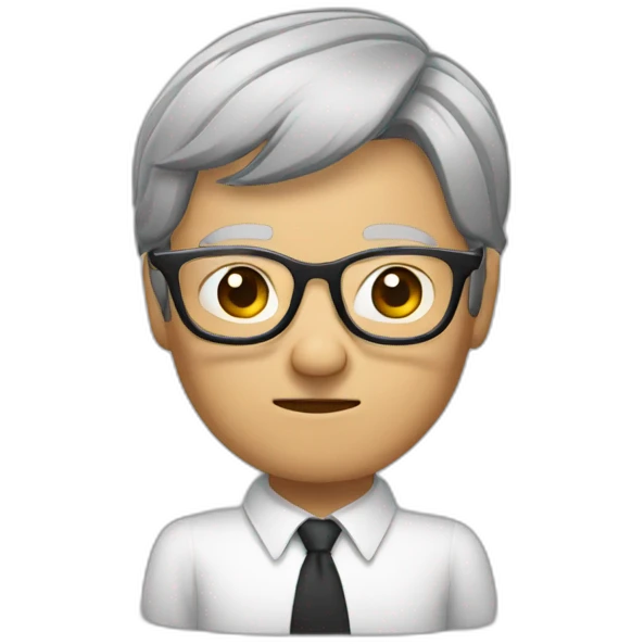Chinese grey hair wear glasses thumb down emoji