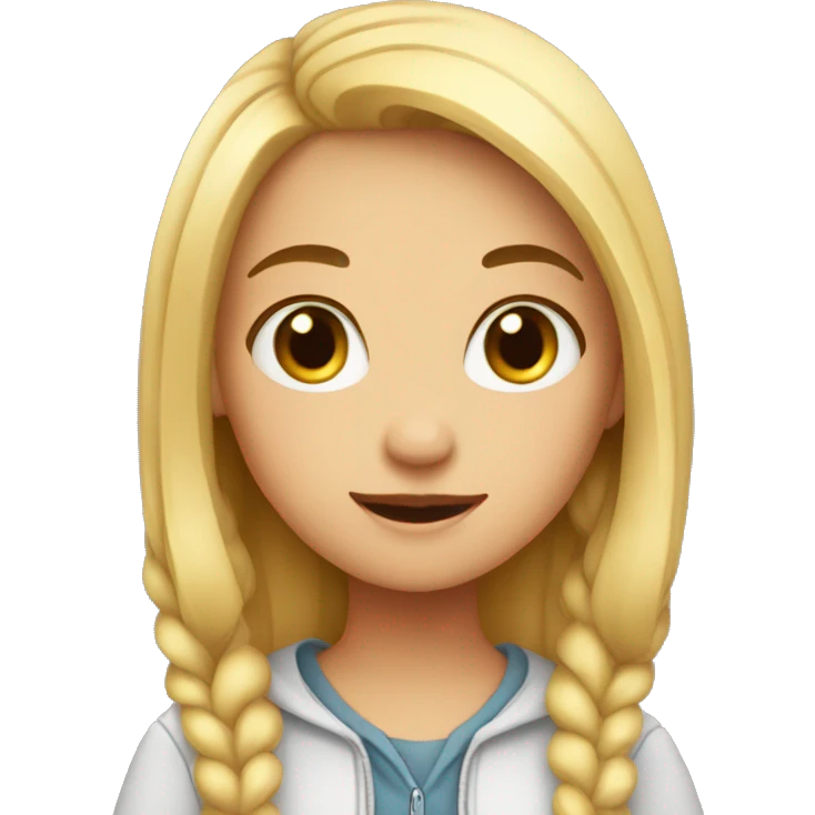cute girl with small e emoji