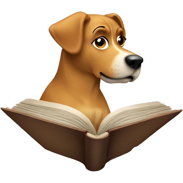 a dog reading a book emoji