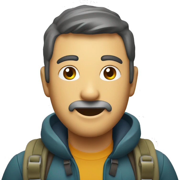 explorador caminando con unos prismaticos emoji
