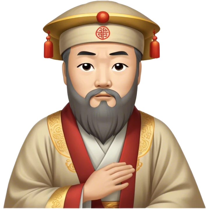 Cinematic Realistic Confucius Portrait Emoji, depicted as a wise ancient philosopher in traditional robes with a serene, contemplative expression, rendered with soft timeless textures and harmonious natural lighting that captures his enduring wisdom. emoji