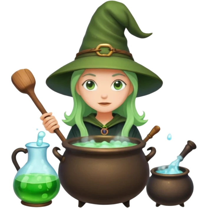 green witch cooking potion emoji