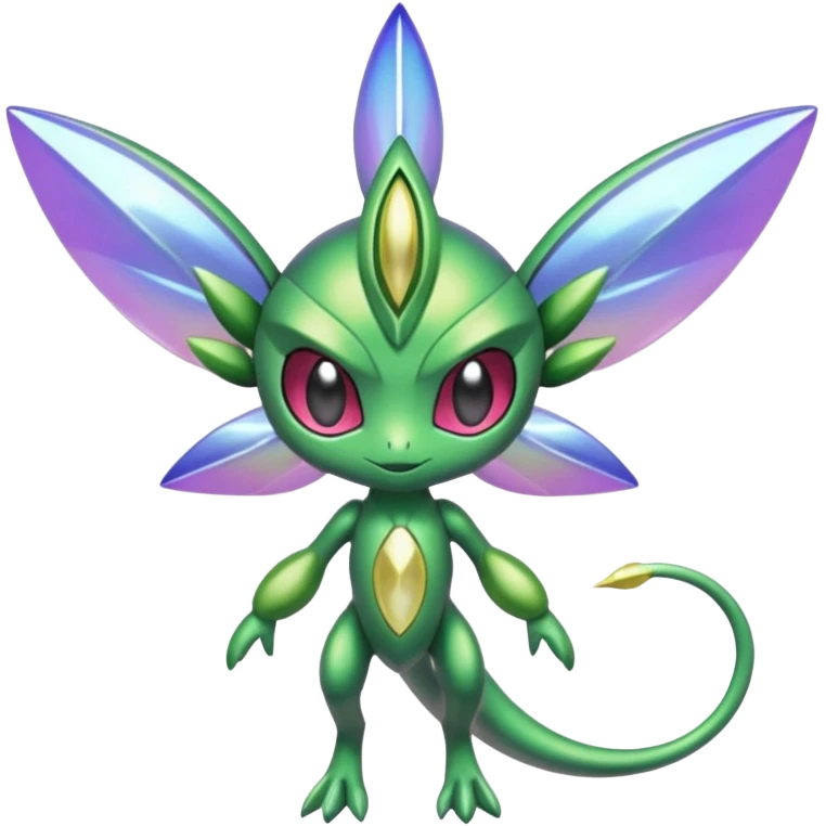 Shiny Aural Keldeon-Celebi-Genesect-Fakémon-fusion (full body) emoji
