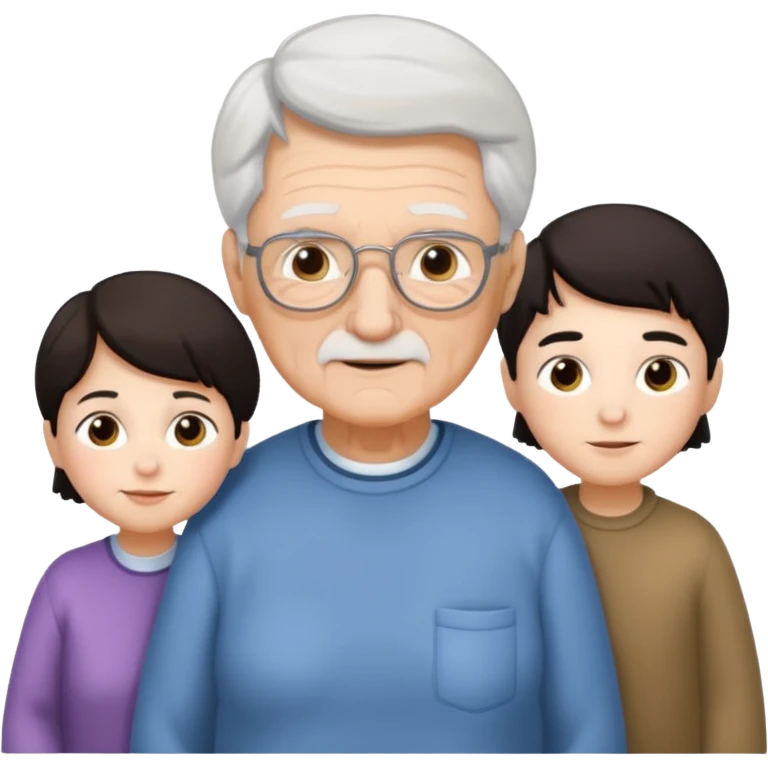 All white grandma and grandpa with 2 girls and 2 boys. The kids should have dark hair emoji