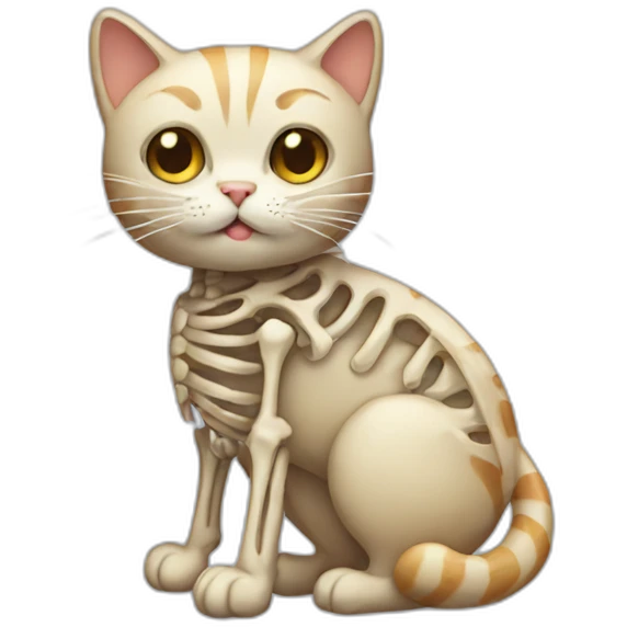cat with skeleton body emoji