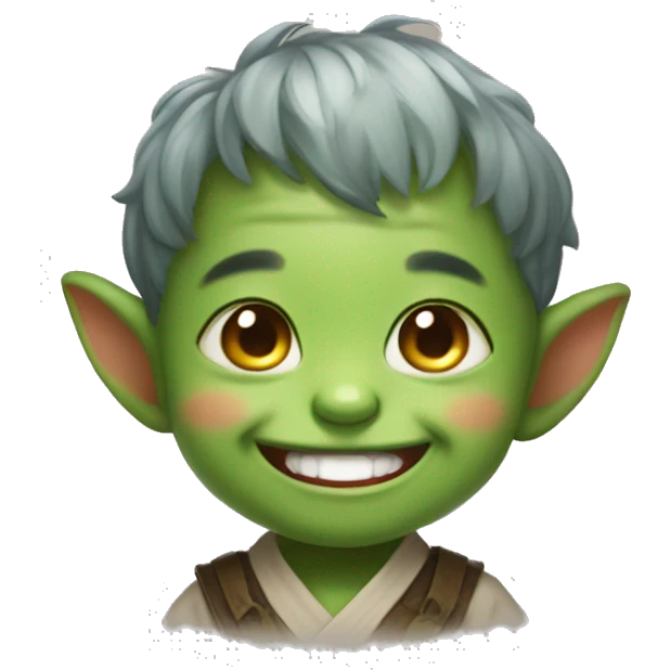 Korea's cute baby goblin smiling brightly emoji