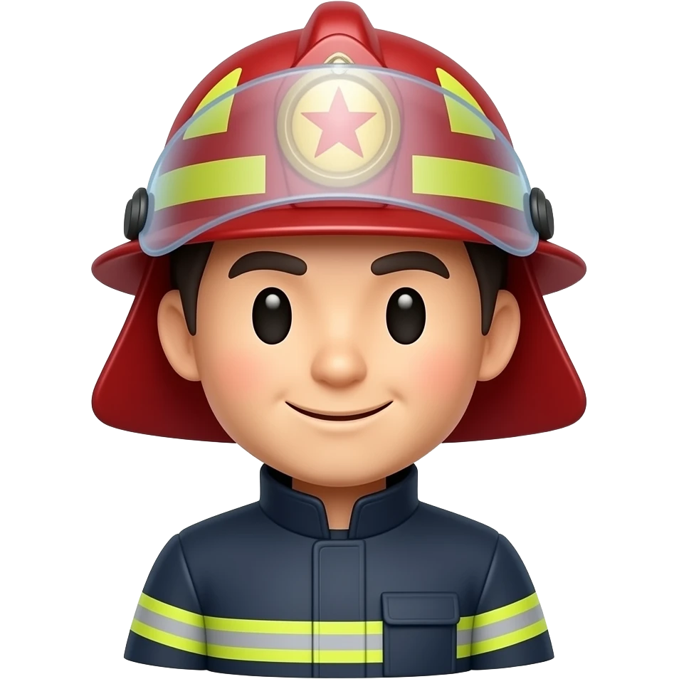 a light color asian guy like a firefighter emoji emoji