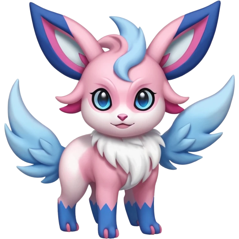 Shiny Absol-Sylveon-Auroras-Fakémon-hybrid-creature (full body)  emoji