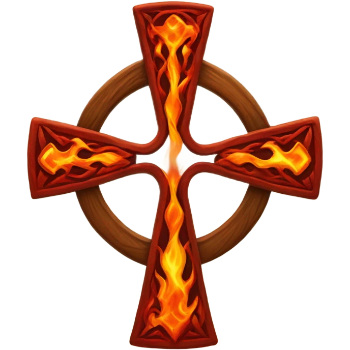 Celtic cross with Earth on fire  emoji