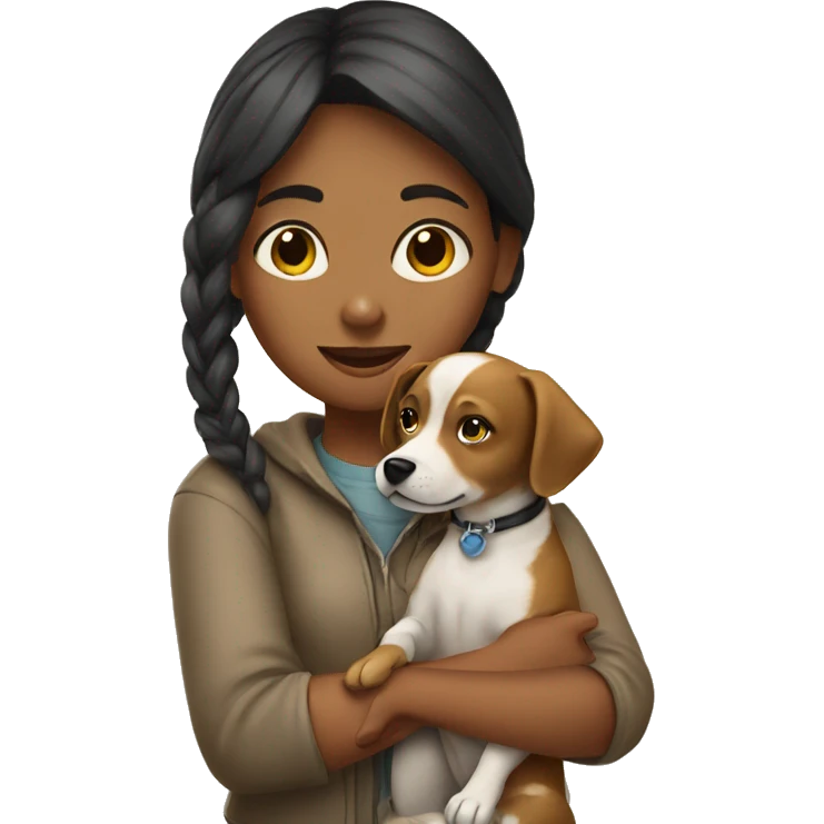 Girl with a dog in Hand  emoji
