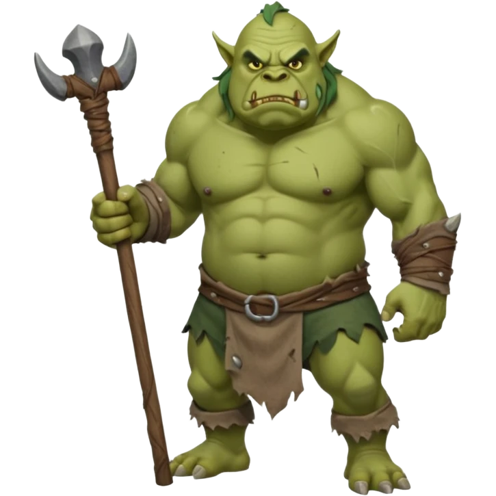 Large Ogre full body with stick emoji