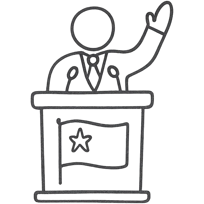 politics icon hand drawn outlined emoji