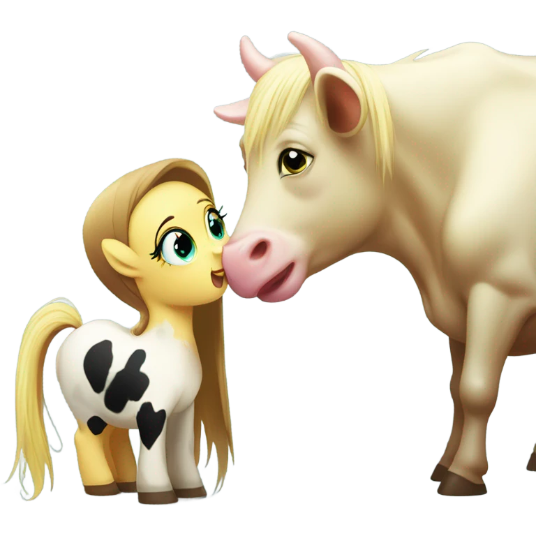 fluttershy with a cow emoji