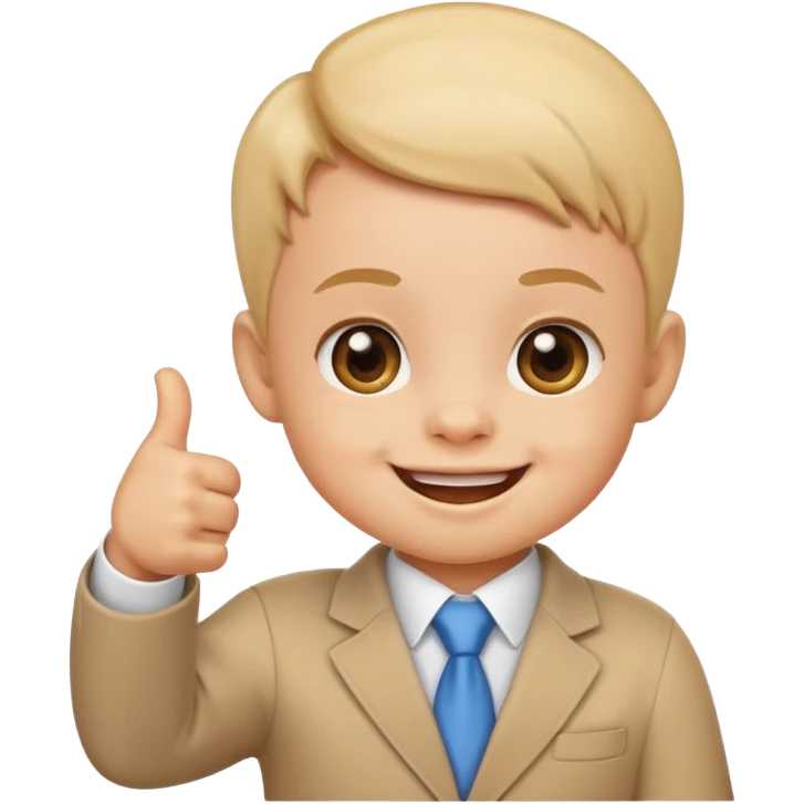 cute baby giving a thumbs up, business vibe, emoji style emoji