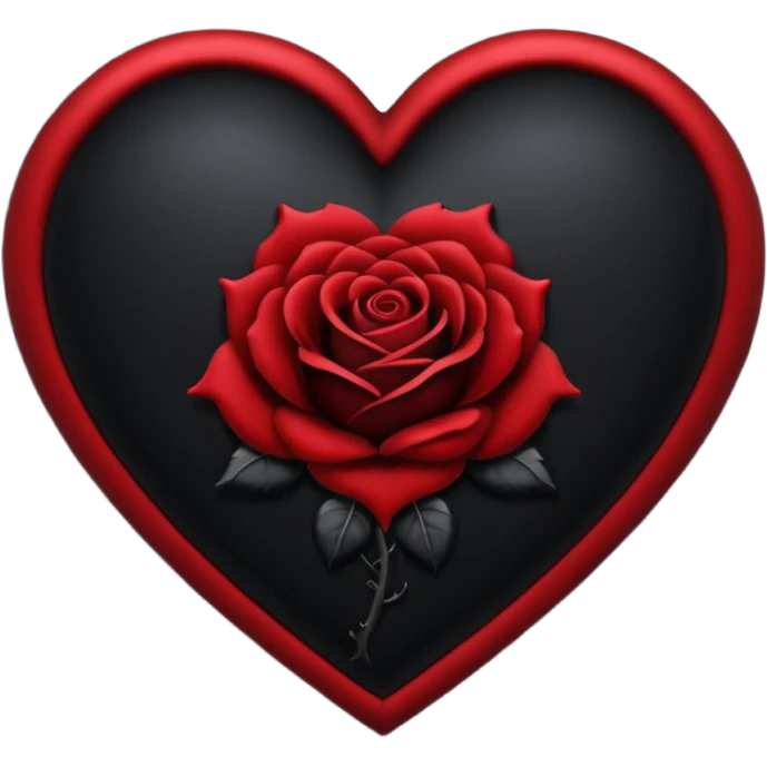 goth themed heart with a dark velvet rose emoji