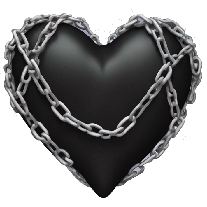 black heart wrapped in chains emoji