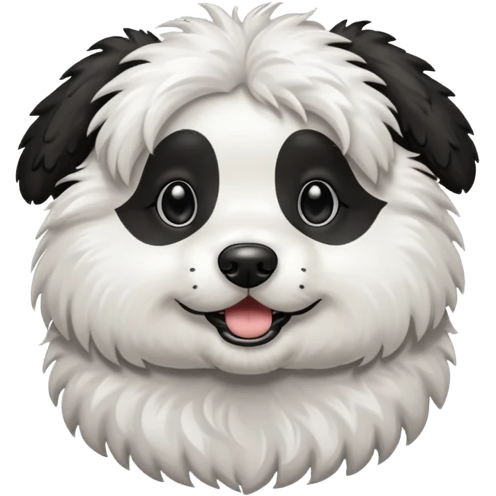 a black and white doodle dog emoji