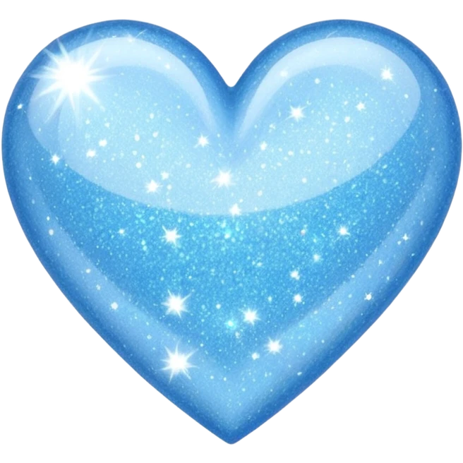 glitter heart with pastel blue sparkles emoji