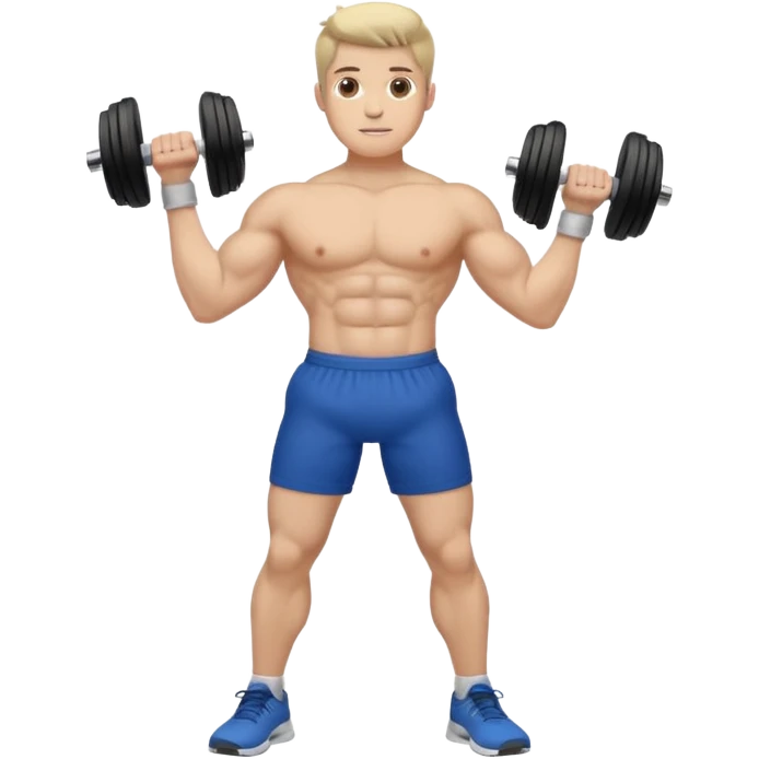 fir person lifting dumbbells,sideways photo emoji
