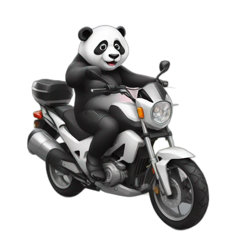 panda sur une moto emoji
