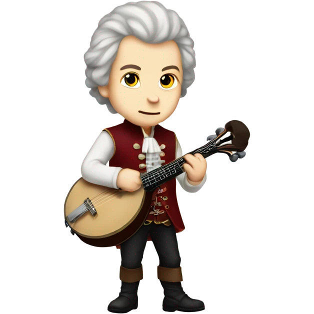 Wolfgang Mozart chibi standing young banjo emoji