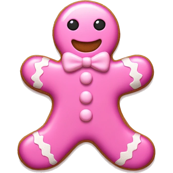 Pink gingerbread man emoji