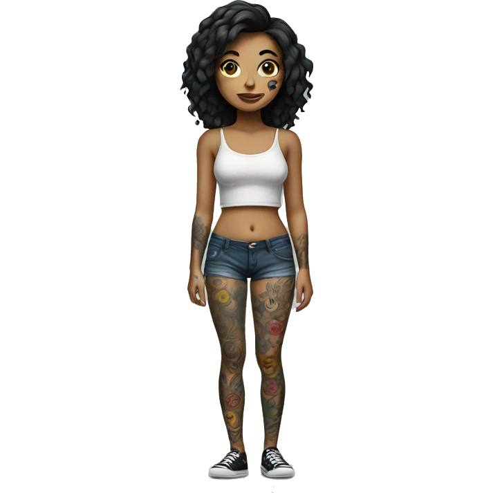 Full body Tattooed girl emoji