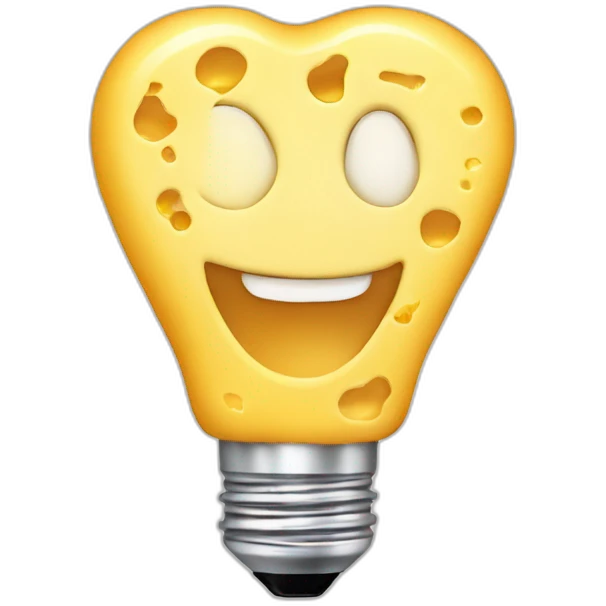 Light bulb eating cheese emoji