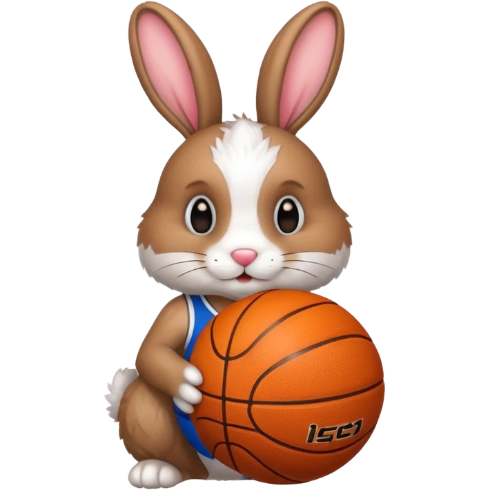 Rabbit with a basketball emoji