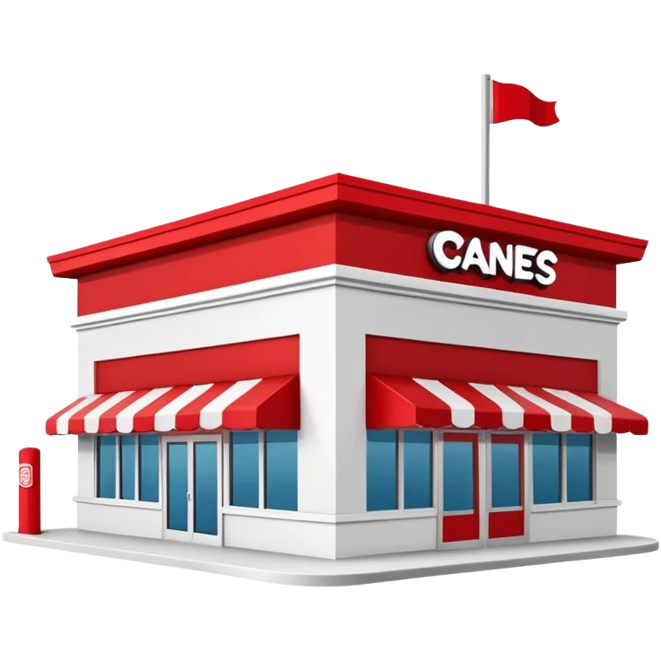 Raising Canes restaurant building emoji