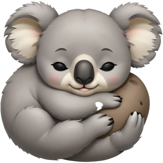 meme-worthy-cute-sleeping-koala-portrait-emoji,-head-resting-peacefully-with-a-contented-smile,-showcasing-a-cuddly-build-and-a-luxuriously-soft-grey-fur,-eyes-closed-in-a-serene,-restful-snooze,-simplified-yet-hilariously-adorable-features,-sleeping cute emoji