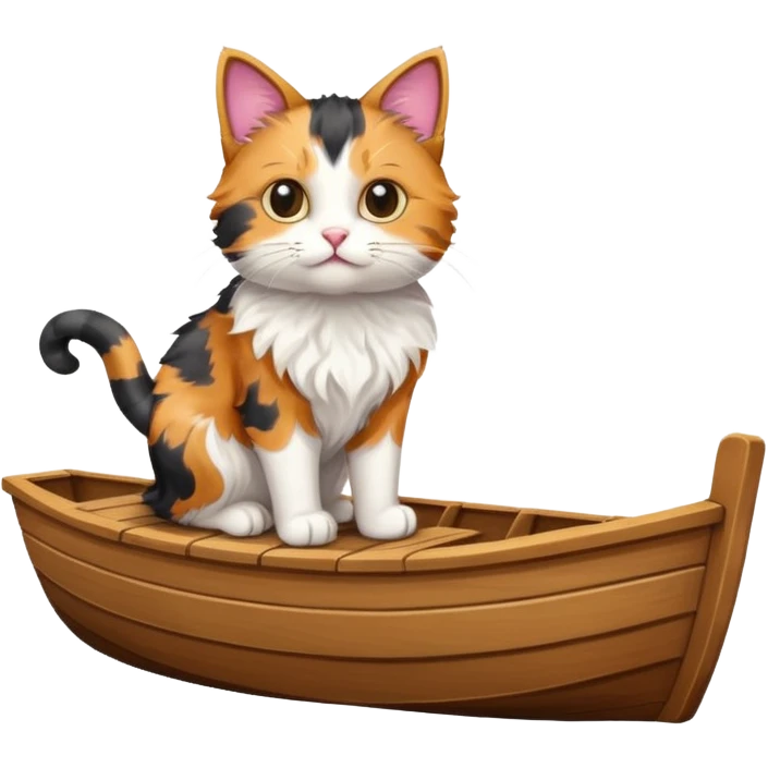 Cat standing on a boat emoji
