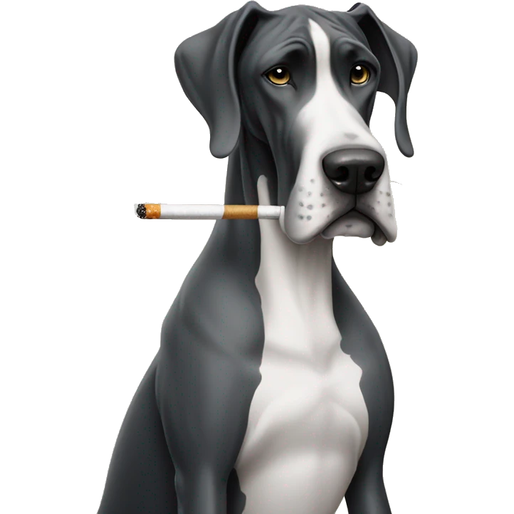 Great Dane smoking a cigarette  emoji