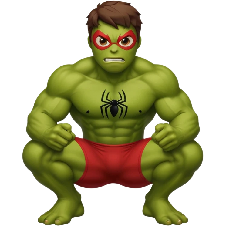 Spider man pooping and hulk licking the poop emoji