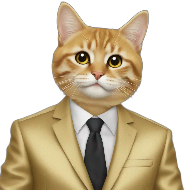gatito meme con traje the weeknd emoji
