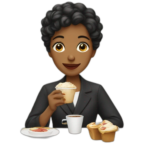 Parisian in cafeteria emoji