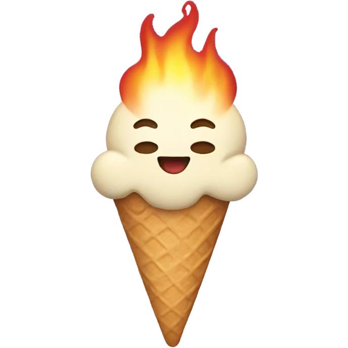 Ice cream fire emoji